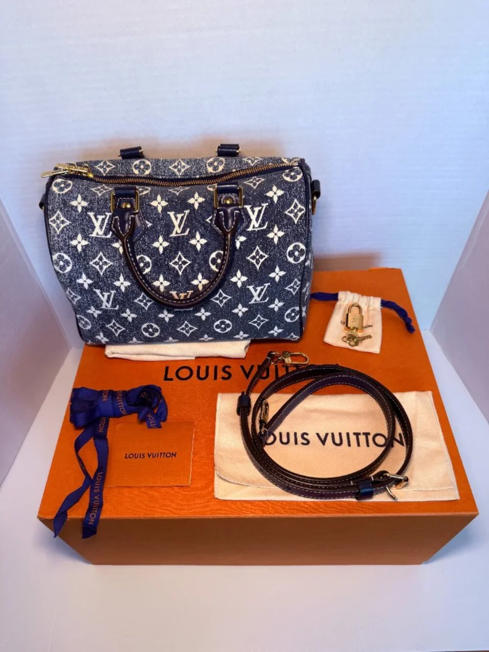 louis vuitton monogram jacquard denim speedy bandoulière 25